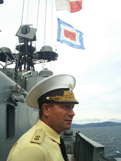 Руководитель совместного российского - корейского учения вице-адмирал Чирков В.В.